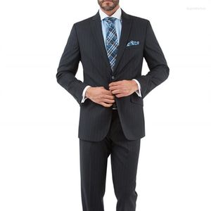 Abiti da uomo 2023 Black Stripe Midnight Premium Slim Fit Mens One Button Risvolto con visiera Sposo Wear Uomo Smoking Party Men Suit
