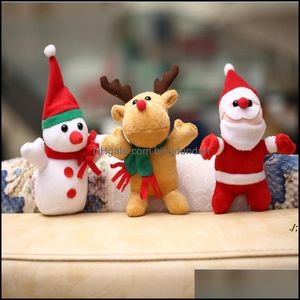 Party Favor Cartoon Christmas Temat Finger Puppets Santa Elk Snowman Penguin Wczesna edukacja Pluszowa zabawka ParentChild Interakcja Xmas OT0L5