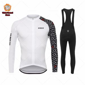 Cycling Jersey Sets GO RI Winter Men Long Sleeve Set Thermal Fleece outdoor Bike Clothes Ropa Maillot Ciclismo MTB Clothing 221201