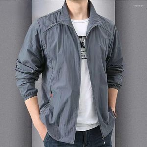 Men's Jackets 2023 Fashion Quick Drying Breathable Jacket Male Loose Casual Stand Collar Coats Pocket Solid Outwears Sports Men Clothing
