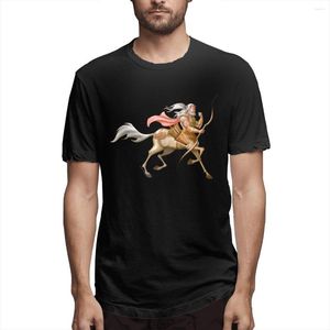 Men's T -skjortor 2023 unika lapiths centaur -tryck fram för män svart mode sommar toppkvalitet kort ärm rolig kille