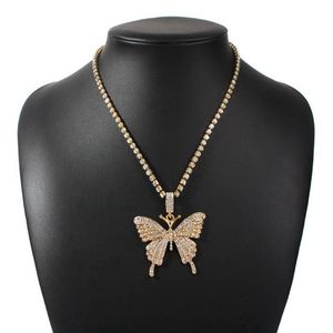Pendant Necklaces Statment Big Butterfly Necklace Rhinestone Chain For Women Bling Crystal Choker Jewelry