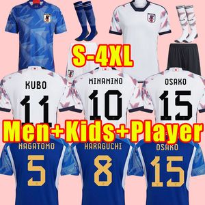 Japan 2023 Soccer Jersey Minamino Nagatomo Haraguchi Yoshida Tsubasa 2024 Japanese 23 24 Football Shirt Honda Osako Men barn barn Full Set Home Away World Cup