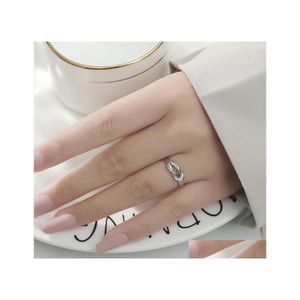 Bandringar dubbel vridknut knuckle ring minimalist guld sier f￤rg metall ￶ppen justerbara modesmycken f￶r kvinnor valentin drop d dhsp4