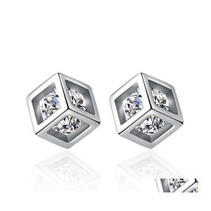 Stud Fashion Eternal Love Orecchino per le donne Lady Sier Orecchini Flash Crystal Jewelry Design Party Drop Delivery Ot2Uy