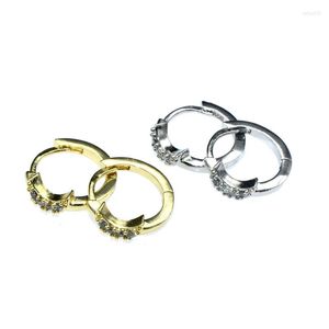 Hoop Earrings Fashion Jewelry Making Supplies Color Remain Rhodium Gold Plated Copper CZ Setting Moon Star Heart For Women