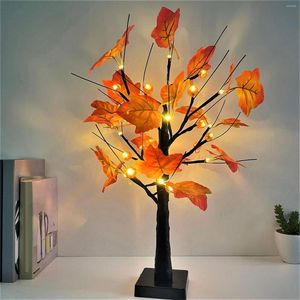 Night Lights LED Table Lamp Battery/USB Warm White Bonsai Tree Light Desktop For Bedroom Festival Wedding Halloween Autumn Harvest