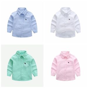 Kids Shirts IENENS Boys Shirts Clothes Solid Color Baby Long Sleeve Shirts Kids Spring Tops Tees Shirts Children Casual Blouse 230130