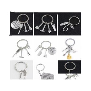 Party Favor Fashion KeyChain Wrench Screwnriver Keyring Om pappa kan inte fixa det, kan ingen handverktyg julklapp till far LXL904Q D DHMOY