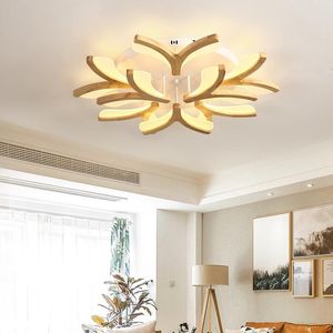 Ceiling Lights Nordic Log LED Lamp Creative Personality Bedroom Book Room Simple Modern Solid Wood Living Wooden LampCeiling