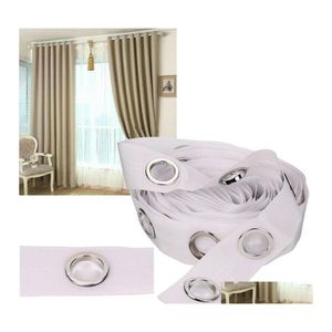 Other Home Decor 5/10M Eyelet Curtain Tape Heading Grommet Top Transparent Ring Header White Accessories Polyester Drop Delivery Gard Otkxn