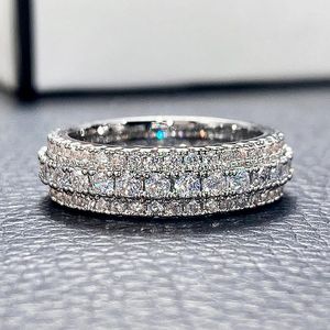 Bröllopsringar caoshi stilfull dam skinnande fingerring med kubik zirkoniummode engagemang tillbehör känsliga design smycken för