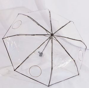 Projektant przezroczysty parasol żeński wzór liter składany pełny parasol