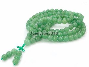 Strand Natural Green Aventur 10mm Gems Stone Buddhist 108 Pärlor Bön MALA Långt halsband Multifunktion 5Strands/Pack