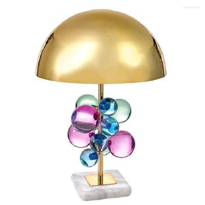 Table Lamps LukLoy Post-Modern Crystal LED Lamp For Bedroom Bedside Luxury Living Room Gold Metal Marble Light