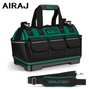 Tool Bag AIRAJ Electrician Tool Bag with Reflective Strip Oxford Cloth Wear-resistant Multi-Pocket Waterproof Storage Hand bag 230130