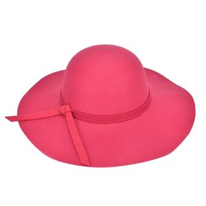 Cappelli a tesa larga Fedora Cappello a cilindro grande da donna Berretto da donna Classico floscio Feltro di lana Bombetta da spiaggia Caldo da donna Fedora Secchiello Sole 11.1