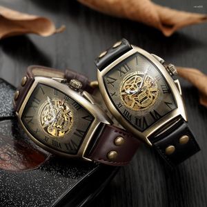 Orologi da polso Retro Vintage Orologio da uomo Teschio Orologi Moda Scheletro Automatico Meccanico Lusso Reloj Hombre 2023