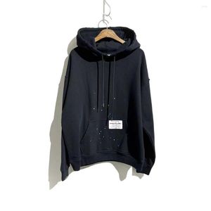 Herrtröjor high street 1: 1 rrr123 bläck tryck överdimensionerad pullover hoodie varma tröjor y2k streetwear kvinnokläder män