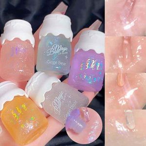 Lip Gloss Cute Milk Jar Colorless Glitter Plumper Oil Long Lasting Moisturizing Lipsticks Korean Makeup Cosmetics