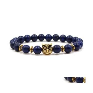 Charm Armband Natural Stone Lapis Lazi Armband Beads Reiki Healing Meditation Energy Mens Drop Delivery Jewely DHSX7