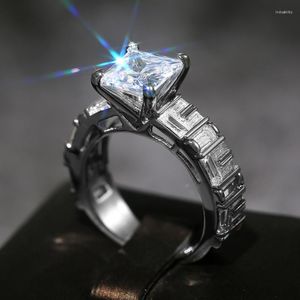 Wedding Rings CAOSHI Classic Princess Cut Crystal Cubic Zirconia For Women High Quality Valentine's Day Gift