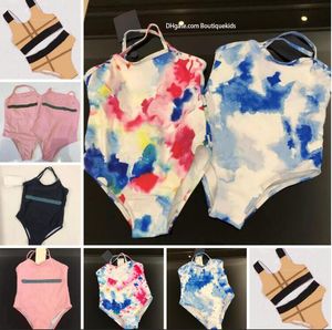 Kids Baby Designer One-Pieces Bikini Bodysuit Swimsuit Letter Printed Children Girl Swimwear Bathing Clothes