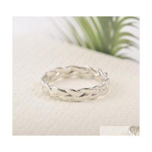 Band Rings Twist Ring Creative Closed Chain Simple Drop Delivery Jewelry Dhre8