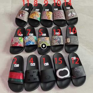 Designer-Sandalen für Herren und Damen, modisch, klassisch, mit Blumenmuster, Brokat-Slides, flache Schuhe, Leder, Gummi, Heatshoes, Plattform, Flip-Flops, Gear-Böden, Strandschuhe, Slipper mit Box 311