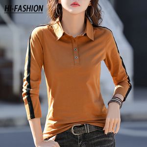 Women's Polos HIFASHION Women Cotton Shirt Korean Casual Office Female Blouse Tops Spring Lapel temperament Long Sleeve Slim za woman tshirt 230131