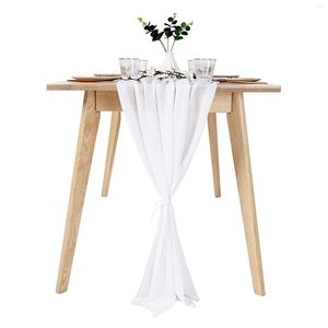 Table Cloth Chiffon Runner Sheer Tulle Rustic Wedding Bridal Baby Shower Decoration 120 X 27.5in