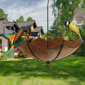 Andra fågelförsörjningar paraplyade tråg vilda matare för utomhusmetallbadmatare till i trädgårdsdekor 230130