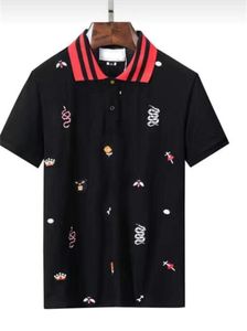 2023 nya stilar Plus 3XL storlek Multi Brodery Polo Shirts Man Mode Design Ribbade ärmar Delad fåll Stretch Polo Top Man