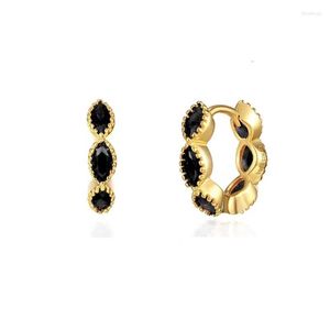 Hoop Earrings Fashion Gold Plate Round Mini For Women Colorful Zircon Ladies Luxury Jewelry Party Gift