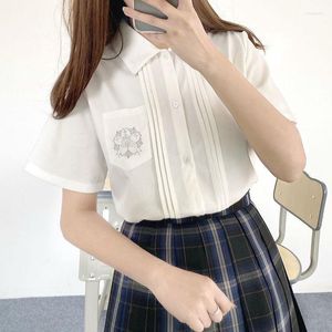 Damenblusen, schicke Damenbluse, originelle Basic-Silberfaden-Stickerei, Organfalten, langärmeliges JK-Shirt, Damen-Kawaii-Mädchen-Top