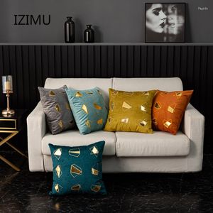 Kudde guldbronsande lyxiga geometriska fall ananas bomullspolyester neoklassisk cusion täcker soffa dekorativa kuddar
