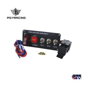 Ignition Switch Racing Start Push Button LED Alterne o carro de fibra de carbono 12V Motor QT313 Drop Deliver