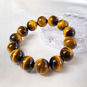 Strand Zhen-D Jewelry Natural Yellow Tiger Eye Stone Stone Gemstone Bears браслет высококачественный красивый особый подарок для мужчины