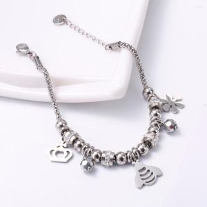 Pulseiras de charme fofo pingente de neve pingente de neve para mulheres para mulheres clear clear cristal gig vidro pipoca jóias