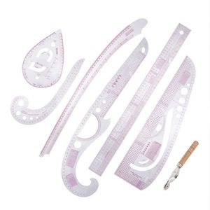 Other Desk Accessories 7PcsSet Plastic French Curve Metric Sewing Ruler Measure For Dressmaking Tailor Grading Rule Pattern Making 230130