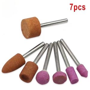 7pcs/Dremel döner araçlar için aşındırıcı monte edilmiş taş set taş tekerlek kafası dremel aletler aksesuarları