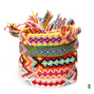 Link Chain Woven Bracelet Nepalese National Wind Hand Braided Rainbow Friendship Drop Delivery Jewelry Bracelets Dhcuz