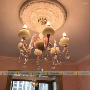 シャンデリアホームグラスピンクのシャンデリアは、子供向けの子供用部屋の結婚式の寝室モダンな照明のための吊りランプをLED