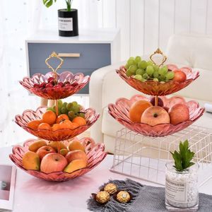 Tallrikar fruktskål plastplatta skålar dekorativa party desserter hållare muttrar godisförflyttning standardbricka för hemmet
