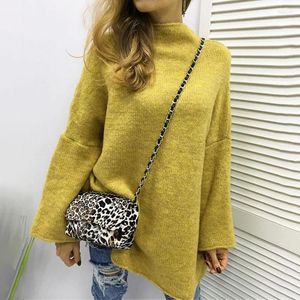 Maglioni da donna Maglione invernale a collo alto da donna 2023 Elegante maglione lavorato a maglia caldo spesso Allentato Basic Lazy Oaf Maglieria Maglione femminile