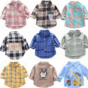 Kids Shirts Boys Shirts Classic Casual Plaid child Shirts kids school Blouse red tops clothes Kids Children plaid 1-4Years Kids Boy Wear 230130