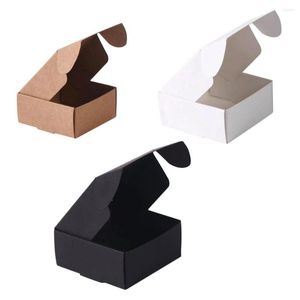 Embrulho de presente 10pcs vender caixas de kraft diy branco/marrom/preto papel pequeno caixa de sabão Mini jóias de embalagem artesanato de papelão