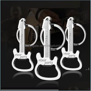 Openers Creative Retro Guitar Beer Bottle Opener Keychain Keyring Key Chain Ring Kitchen Tool Bar Accessories Gifts Zinc Alloy Party Otoel