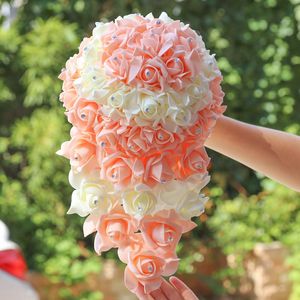 Decorative Flowers & Wreaths Long PE Waterfall Holding Bouquet Bride Bridesmaid Wedding Supplies Handmade W337