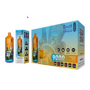 Fumot Randm Tornado 9000 Puf E -Cigarette Orijinal Fabrika Ürün Disaposable Vape Kalem Led Ligh Flash Sıcak Mühür Piyasada